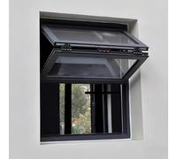 Ukkajovlex Ventana Plegable hacia Arriba For Cafetería,Ventana De Servicio Exterior Negra, Ventana Plegable Vertical con Manija Bloqueable, Ventana De Pasaje Comercial para Cocina(Black,61cm x 107cm)