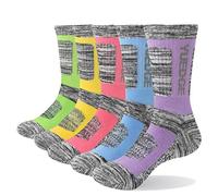 UKKD Calcetines Mujer Women'S Cushion Combed Cotton Crew Socks Trekking Hiking Socks Women(5 Pairs/Pack),5 Pairs Multi Color,Women 5.5-9.5 Us