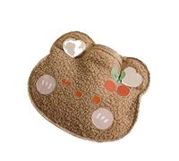 UKKO Bolsa agua caliente 2P Lindo Oso Bolsa De Agua Caliente Teddy Mini Portátil Cálido Tesoro Tesoro Menstrual Menstrual Menstrual Estómago Bolsa De Agua-Bear Head - Khaki