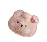 UKKO Bolsa agua caliente 2P Lindo Oso Bolsa De Agua Caliente Teddy Mini Portátil Cálido Tesoro Tesoro Menstrual Menstrual Menstrual Estómago Bolsa De Agua-Bear Head - Pink