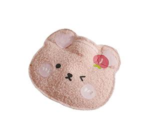 UKKO Bolsa agua caliente 2P Lindo Oso Bolsa De Agua Caliente Teddy Mini Portátil Cálido Tesoro Tesoro Menstrual Menstrual Menstrual Estómago Bolsa De Agua-Bear Head - Pink
