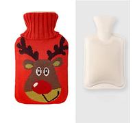 UKKO Bolsa agua caliente Regalo De Navidad Termos Pot Belly Calentador Dibujos Animados Mano Calentador Mini Botella De Agua Caliente A Prueba De Explosiones-A