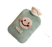 UKKO Bolsa Agua Caliente Winter Hand Warmer Smiling Face Botella De Agua Caliente Relleno Portable Mano Calentador Agua Botella Termos-1000Ml