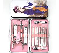 UKKO Cortauñas 12Pc / 1Set Professional Nail Clipper Kit Práctico Pedicura Tijeras Tweezers Cuchillo Oído Escoge Nail Art Herramientas De Uñas