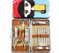 UKKO Cortauñas 12Pc / 1Set Professional Nail Clipper Kit Práctico Pedicura Tijeras Tweezers Cuchillo Oído Escoge Nail Art Herramientas De Uñas
