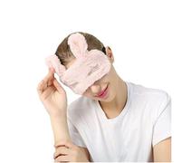 UKKO Máscara para dormir Mascarilla Para Dormir Máscara De Ojo De Felpa Máscara De Ojos Linda Máscara De Dormir Mascarilla Damas Hombres Relajantes Napa Santenido-Rabbit Pink