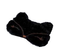 UKKO Máscara para dormir Peluche Lindo Dibujos Animados Noche Dormir Máscara Dormir Máscara Dama Niña Viajar Ojo Máscara Vendaje Relajarse-Fox Black