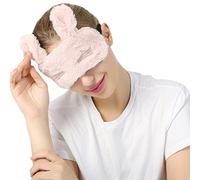 UKKO Máscara para Dormir Peluche Lindo Dibujos Animados Noche Dormir Máscara Dormir Máscara Dama Niña Viajar Ojo Máscara Vendaje Relajarse-Fresh Pink Rabbit
