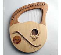 UKLULUAMZ Arpa de lira, 21 cuerdas de metal, arpa de lejía de caoba con bolsa de concierto duradera y llave de afinación, instrumento musical para adultos/niños (Burlywood mediano)