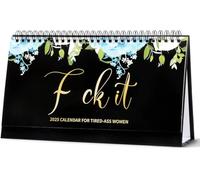 UKLULUAMZ Calendario de escritorio 2025 Fu-ck It para mujeres cansadas, nuevo calendario de escritorio Fu-ck It para mujeres cansadas, divertido calendario de escritorio mensual de juramento, regalo