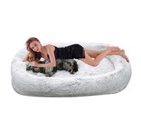 UKLULUAMZ Cama para perros humanos para adultos y amigos peludos, cama ortopédica para perros, cama cálida y cómoda para perros de tamaño humano, cama gigante para humanos y mascotas (gris, 160 cm)