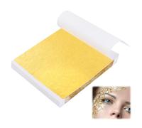 UKOFEW 100 Hojas Pan de Oro Imitación,8.5 x 8 cm Lámina Dorada para Dorado,Pan de Oro de Imitación para Artes,para Pintar, Arte de Uñas, Maquillaje, Manualidades, Artesanía de Dorado