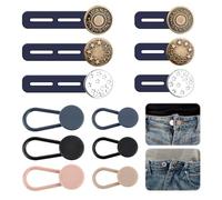 UKOFEW 12 Piezas Extensor de Botones para Pantalones,Extensores de Cintura de Botón,Alargadores Elásticos,para Camisas, Pantalones, Pantalones de Maternidad