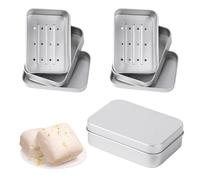 UKOFEW 3 Pieza Jabonera de Aluminio,150 ML Jabonera para Viajes con Rejilla de Goteo Extraíble,Caja de Jabón,para Guardar Jabón en Casa y de Viaje
