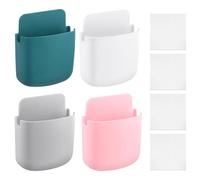 UKOFEW 4 Piezas Soporte de Pared de Control Remoto,Organizador Mando a Distancia,Autoadhesivas Caja Almacenamiento,para Control Remoto, Lápiz, Teléfono Móvil, Cepillo de Dientes (4 Colores)