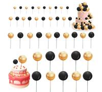 UKOFEW Bolas de Decoración para Tartas, Mini Topper de Globos, Mini Globo Palos de Pastel, Topper de Inserción, Toppers Pastel Bolas, Pastel de Bolas de Espuma para bodas, fiestas, cumpleaños (40PCS)