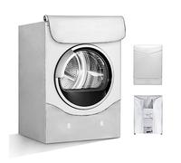 UKOFEW Funda Exterior Impermeable para Lavadora y Secadora de Carga Frontal - Cubierta Interior Anti-UV, Silver Edge Zip