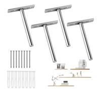 UKOFEW Soporte Estante, Soportes de Estantería Flotante Invisible, Soporte Baldas Pared, Soporte Oculto, Pared Soporte de Estante con Tornillos Para Soporte De Estantes DIY(100MM, 4PCS)