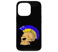 Ukraine Flag Color Mohawk Skull Supporter National Team Carcasa para iPhone 13 Pro