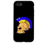 Ukraine Flag Color Mohawk Skull Supporter National Team Carcasa para iPhone SE (2020) / 7/8