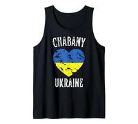 Ukraine Flag Heart Chabany City Camiseta sin Mangas