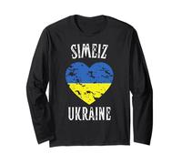 Ukraine Flag Heart Simeiz City Manga Larga