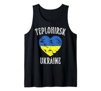 Ukraine Flag Heart Teplohirsk City Camiseta sin Mangas