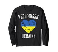 Ukraine Flag Heart Teplohirsk City Manga Larga