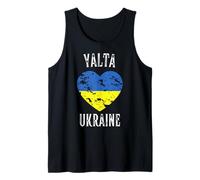 Ukraine Flag Heart Yalta City Camiseta sin Mangas
