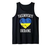 Ukraine Flag Heart Yasenivskyi City Camiseta sin Mangas