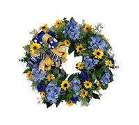Ukraine Flag Sunflower Front Door Wreath Spring Decor Blue and Yellow Ukrainian Wreath for Home Porch Farmhouse Decoration