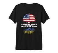 Ukraine Roots American Grown Ukrainian Roots Ukraina Camiseta Premium