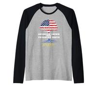 Ukraine Roots American Grown Ukranian Roots Ukraine Camiseta Manga Raglan