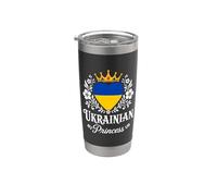 Ukrainian Princess Ukraine Flag Proud Ukrainian Girl Vaso térmico de acero inoxidable de doble pared