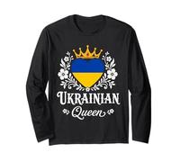 Ukrainian Queen Ukraine Flag Proud Ukrainian Woman Manga Larga