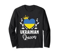 Ukrainian Queen Ukraine Flag Proud Ukrainian Woman Manga Larga