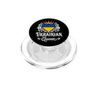 Ukrainian Queen Ukraine Flag Proud Ukrainian Woman PopSockets PopGrip para MagSafe