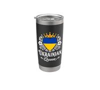 Ukrainian Queen Ukraine Flag Proud Ukrainian Woman Vaso térmico de acero inoxidable de doble pared