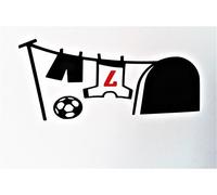 uksellingsuppliers ® Kit de fútbol con agujero para ratón, diseño de WASH Day, color rojo. No 7 - Vinilo decorativo para pared, 14 x 6 cm