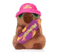UKToyworld Pink Hat Capybara - Tabla de surf de peluche de 8 pulgadas, color marrón