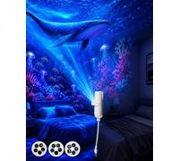 Uktrendzone - Proyector de luz nocturna holográfico 5D Smart Dynamic HD HD 5 en 1, cuello de cisne flexible de 360 grados, Plug and Play para iluminación de estado de ánimo de sueño (15 patrones)