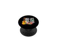 Uku-Life Uku-Life Palmeras Ukelele Tropical Música PopSockets PopGrip Adhesivo