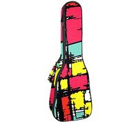 Ukulele Bag Abstract Doodle Art Painting Pattern Ukulele Case para Soprano Tenor Concierto 23 pulgadas 10MM Grueso suave acolchado correas ajustables Gig Bag