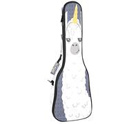 Ukulele Bag Alpaca I Choose To Be A Unicorn Pattern Ukulele Case para Soprano Tenor Concierto 23 pulgadas 10MM Grueso suave acolchado correas ajustables bolsa