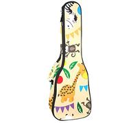 Ukulele Bag Animal Garden Giraffe Zebra Monkey Pattern Ukulele Case para Soprano Tenor Concierto 23 pulgadas 10MM Grueso suave acolchado correas ajustables Gig Bag