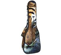 Ukulele Bag Animal Tiger Pattern Ukulele Case para Soprano Tenor Concierto 23 pulgadas 10MM Grueso suave acolchado correas ajustables Gig Bag