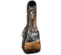 Ukulele Bag Animal Tiger Ukulele Case para Soprano Tenor Concierto 23 pulgadas 10MM Grueso suave acolchado correas ajustables Gig Bag