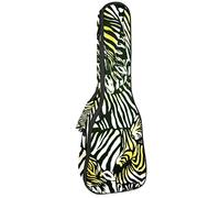 Ukulele Bag Animal Zebra Herd Yellow Black White Ukulele Case para Soprano Tenor Concierto 23 pulgadas 10MM Grueso suave acolchado correas ajustables Gig Bag