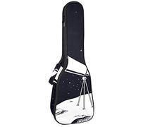 Ukulele Bag Astronaut Observe By Telescope On The Moon - Funda para ukelele Soprano Tenor concierto de 23 pulgadas, 10 mm de grosor, suave acolchado correas ajustables bolsa