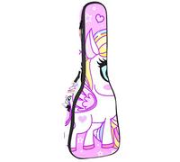 Ukulele Bag Beauty Little Unicorn Ukulele Case para Soprano Tenor Concierto 23 pulgadas 10MM Grueso suave acolchado correas ajustables Gig Bag